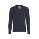 Maglione con scollo a V blu scuro