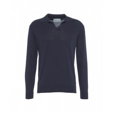 Maglione con scollo a V blu scuro