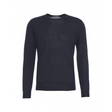 Maglione in cotone fine blu scuro