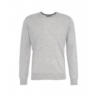 Maglione in cotone fine grigio chiaro