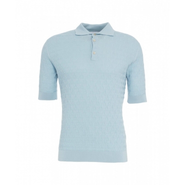 Poloshirt con struttura azzurro