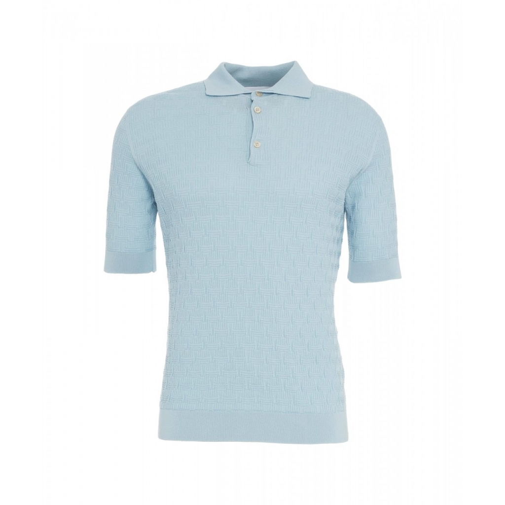 Poloshirt con struttura azzurro