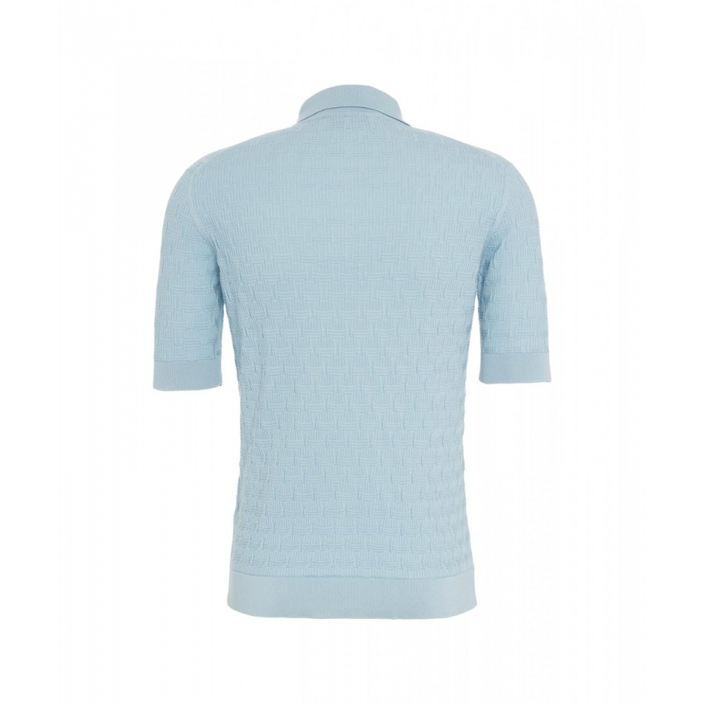 Poloshirt con struttura azzurro