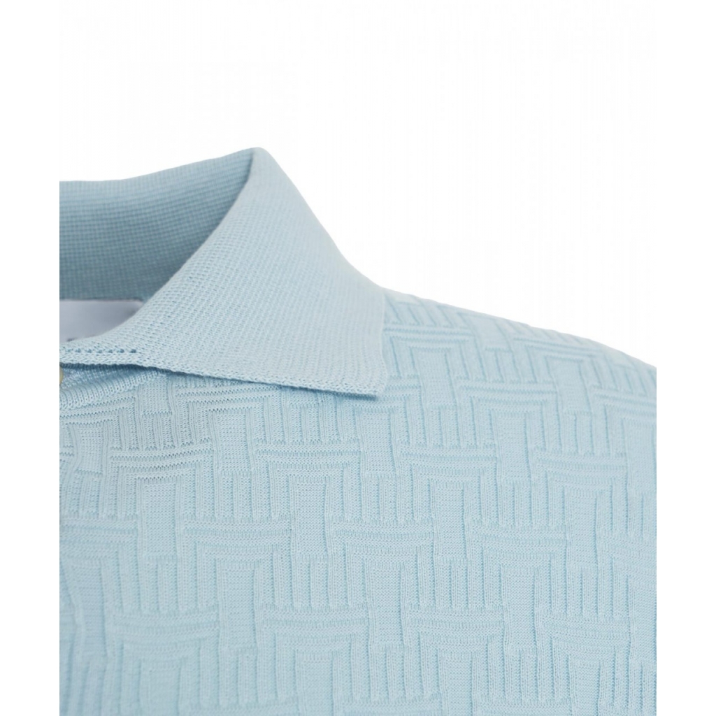 Poloshirt con struttura azzurro