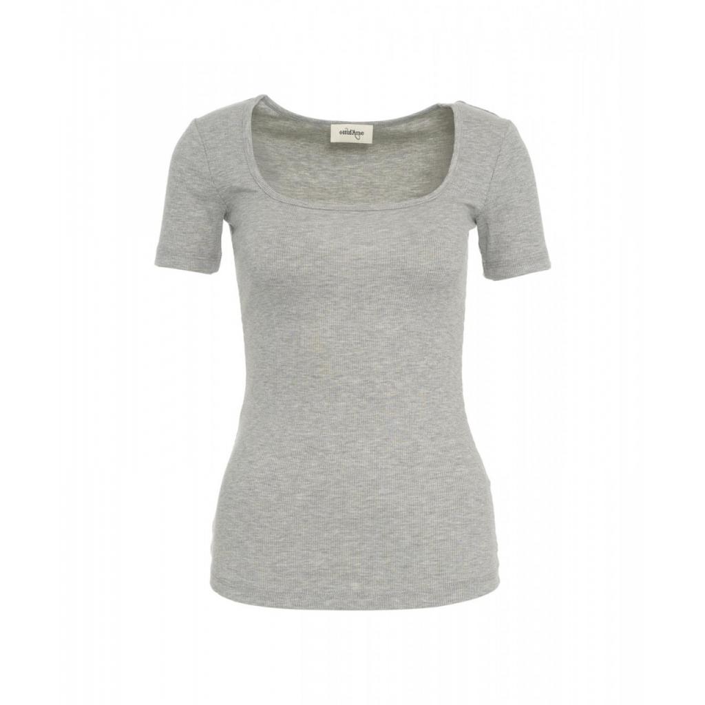 T-shirt a coste grigio