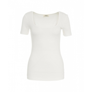 T-shirt a coste bianco