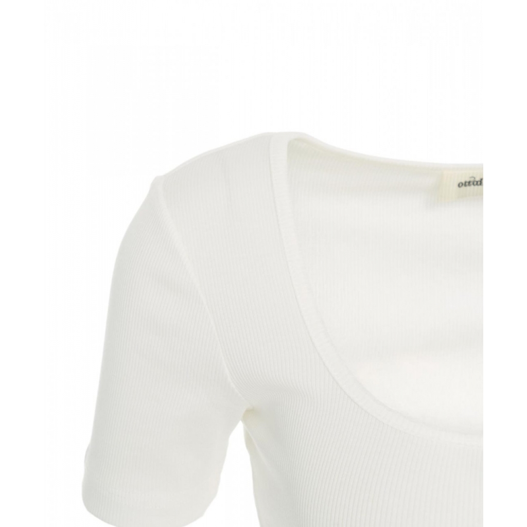 T-shirt a coste bianco