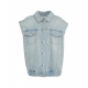 Gilet in denim Donatella azzurro