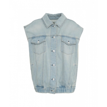 Gilet in denim Donatella azzurro