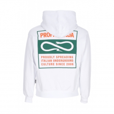 felpa cappuccio uomo label bicolor hoodie WHITE