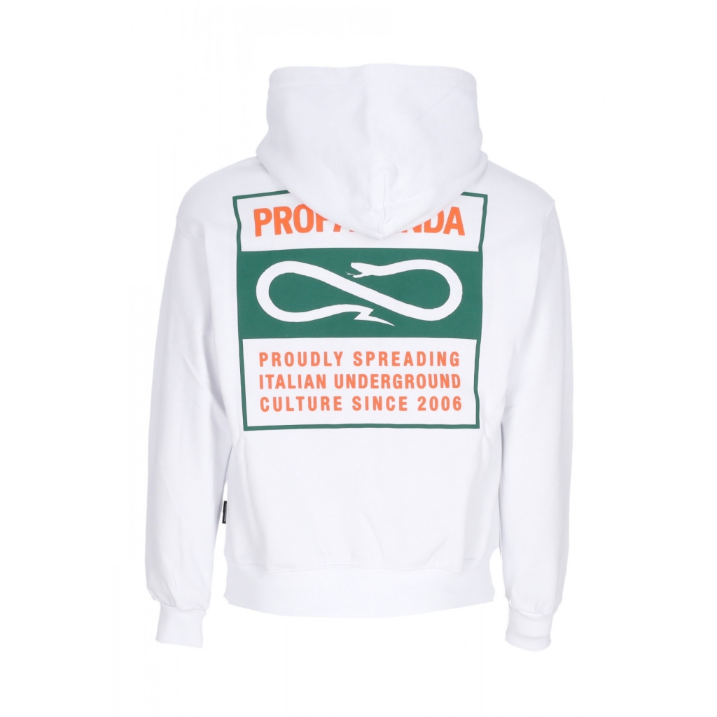 felpa cappuccio uomo label bicolor hoodie WHITE