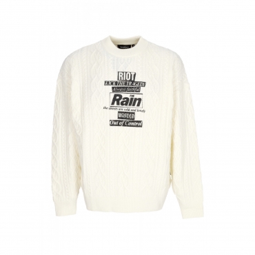 maglione uomo rain cable sweater crewneck OFF WHITE