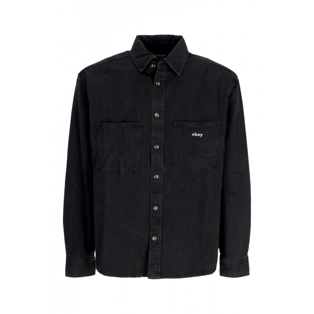 camicia manica lunga uomo bigwig dean denim woven FADED BLACK