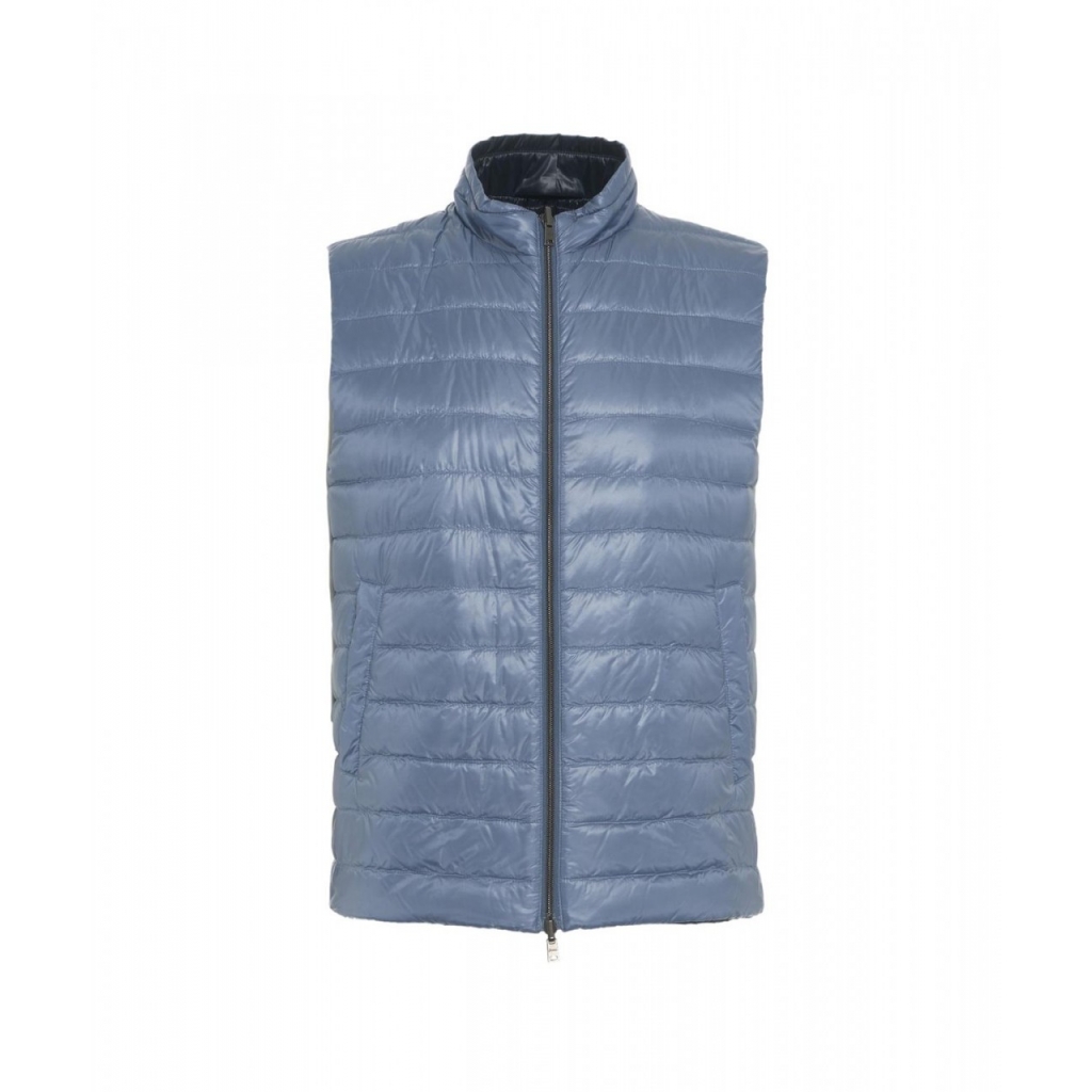 Gilet reversibile in piuma blu