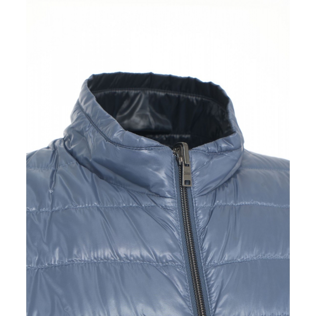 Gilet reversibile in piuma blu