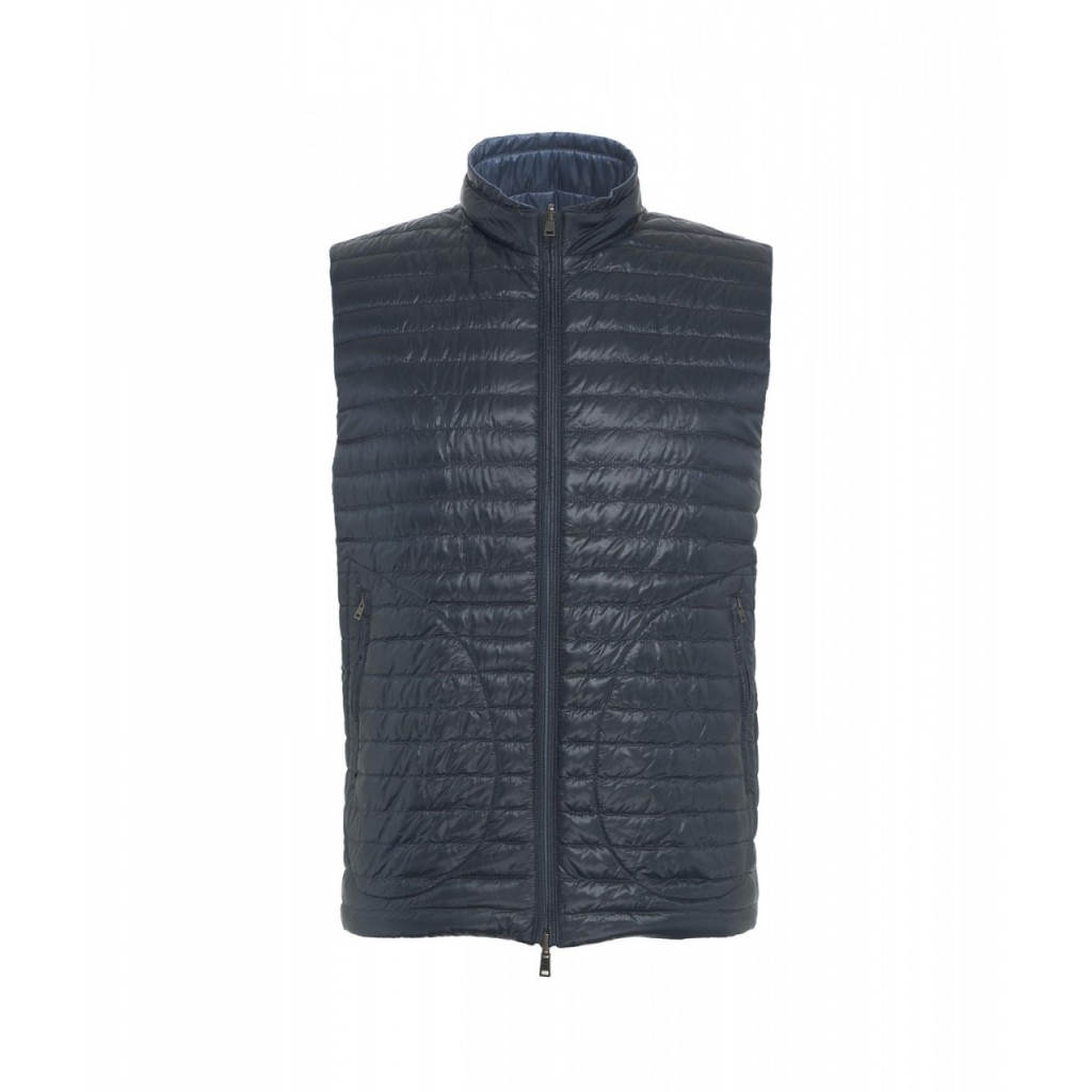 Gilet reversibile in piuma blu