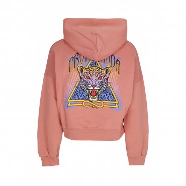 felpa cappuccio corta donna w triangle jaguar croptop hoodie CLAY