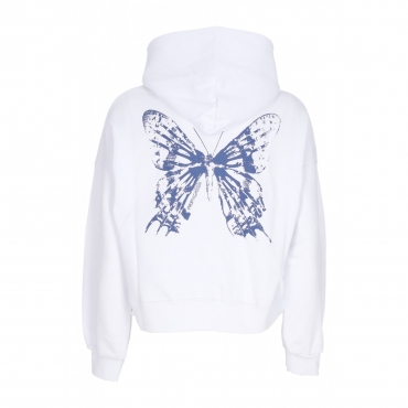 felpa cappuccio corta donna w butterfly croptop hoodie WHITE