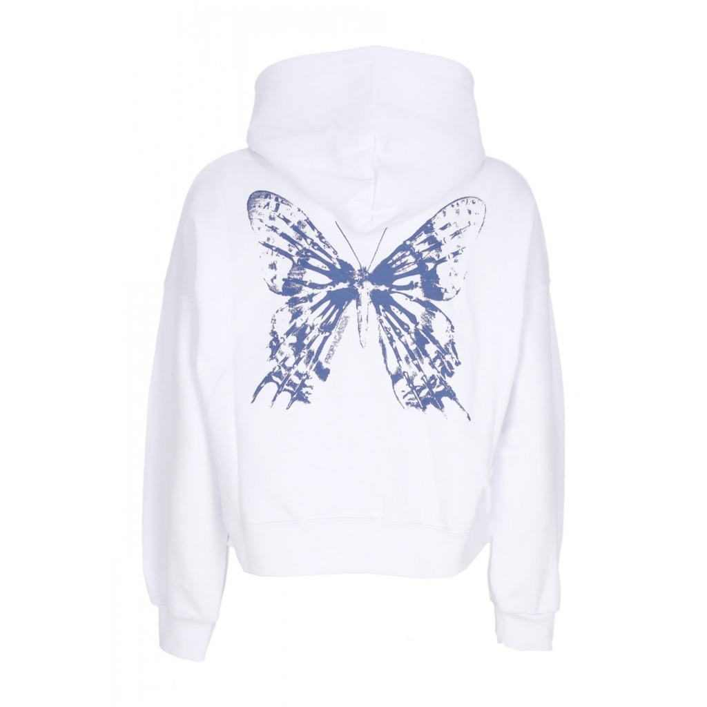 felpa cappuccio corta donna w butterfly croptop hoodie WHITE