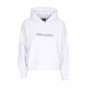 felpa cappuccio corta donna w butterfly croptop hoodie WHITE