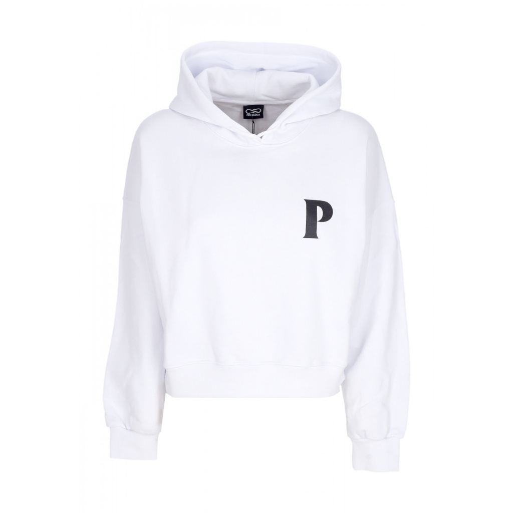 felpa cappuccio corta donna w pyromantics croptop hoodie WHITE