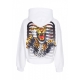 felpa cappuccio corta donna w women ribs assault croptop hoodie WHITE