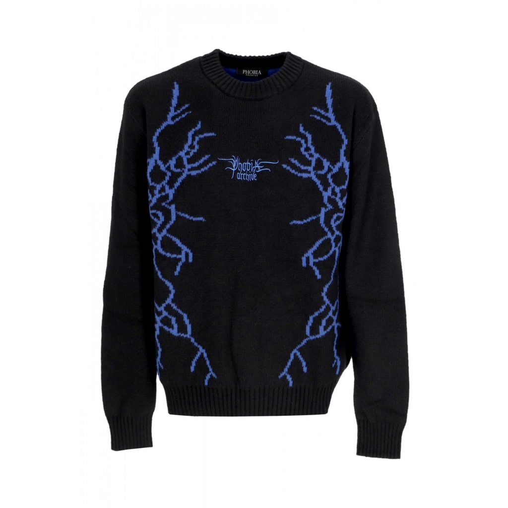 maglione uomo lightning and logo jumper BLACK/BLUE