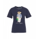 T-shirt con stampa blu scuro