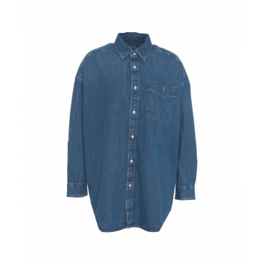 Camicia oversize in denim blu