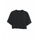 T-shirt con orlo arricciato nero