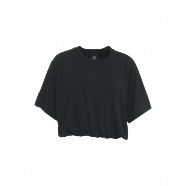 T-shirt con orlo arricciato nero