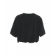 T-shirt con orlo arricciato nero