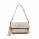 Borsa a spalla con Logo beige