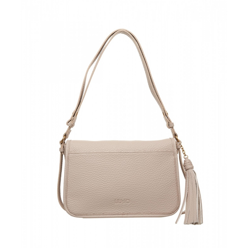 Borsa a spalla con Logo beige