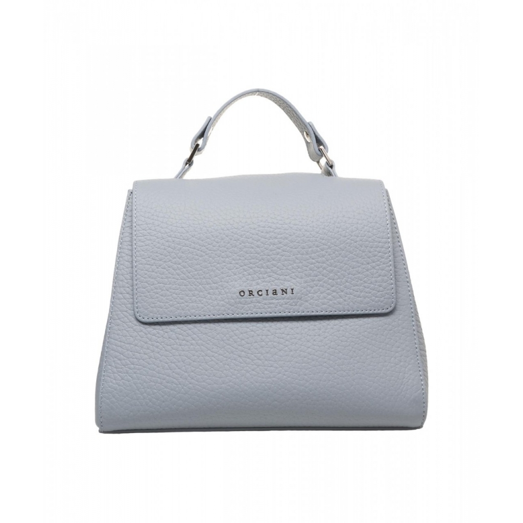 Handtasche aus Leder Sveva Soft Hellblau