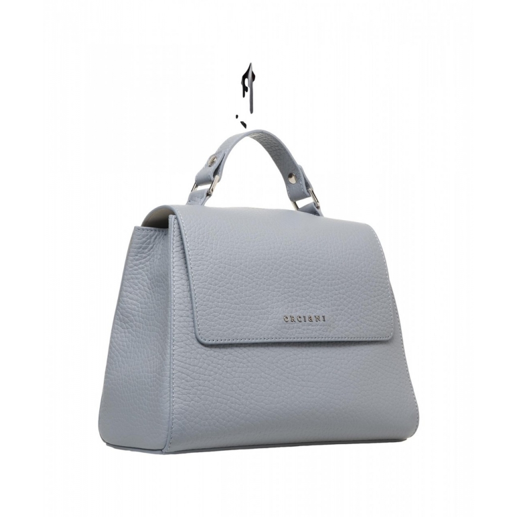 Handtasche aus Leder Sveva Soft Hellblau