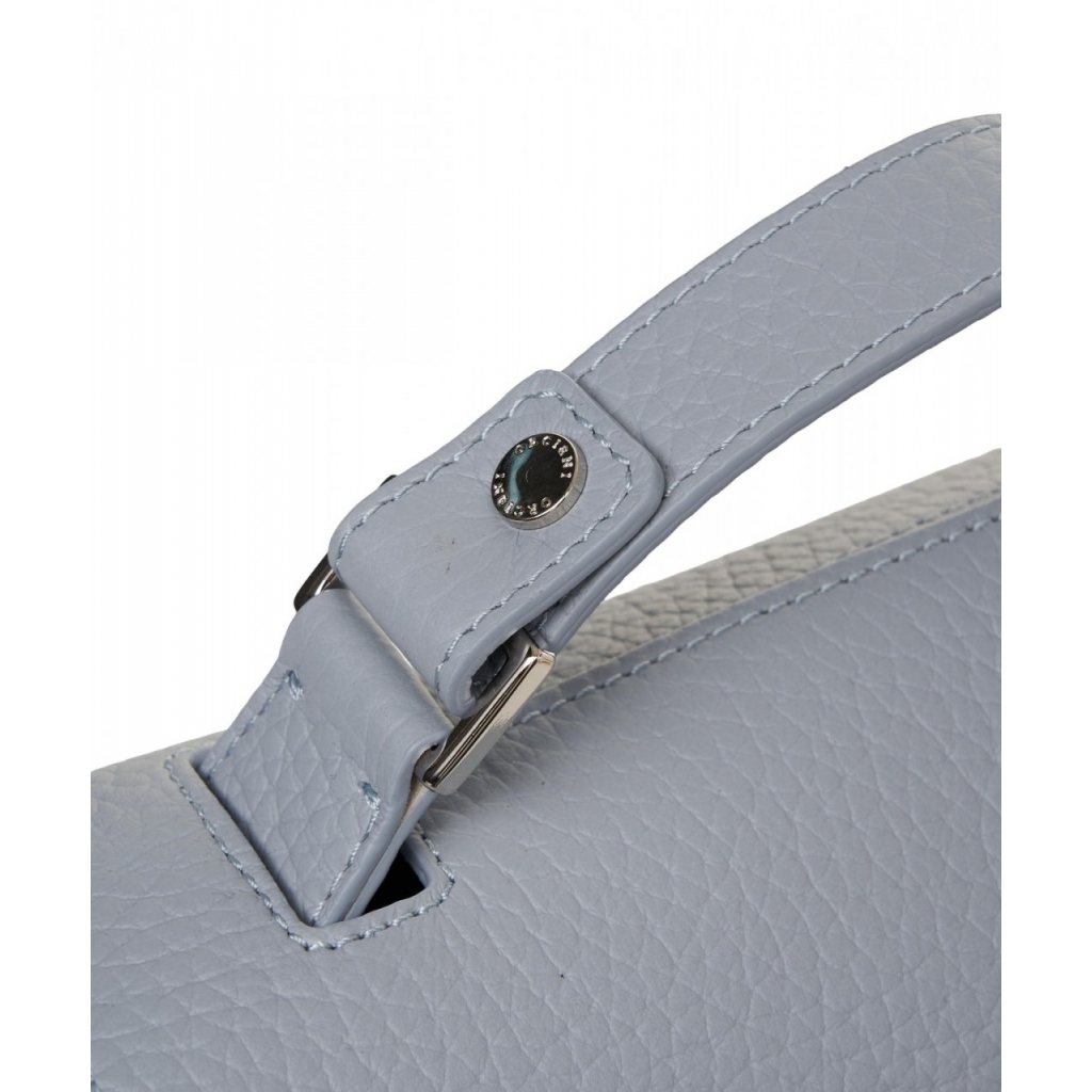 Handtasche aus Leder Sveva Soft Hellblau