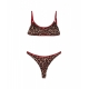 Bikini mit Animalprint Dunkelbraun