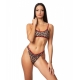 Bikini mit Animalprint Dunkelbraun