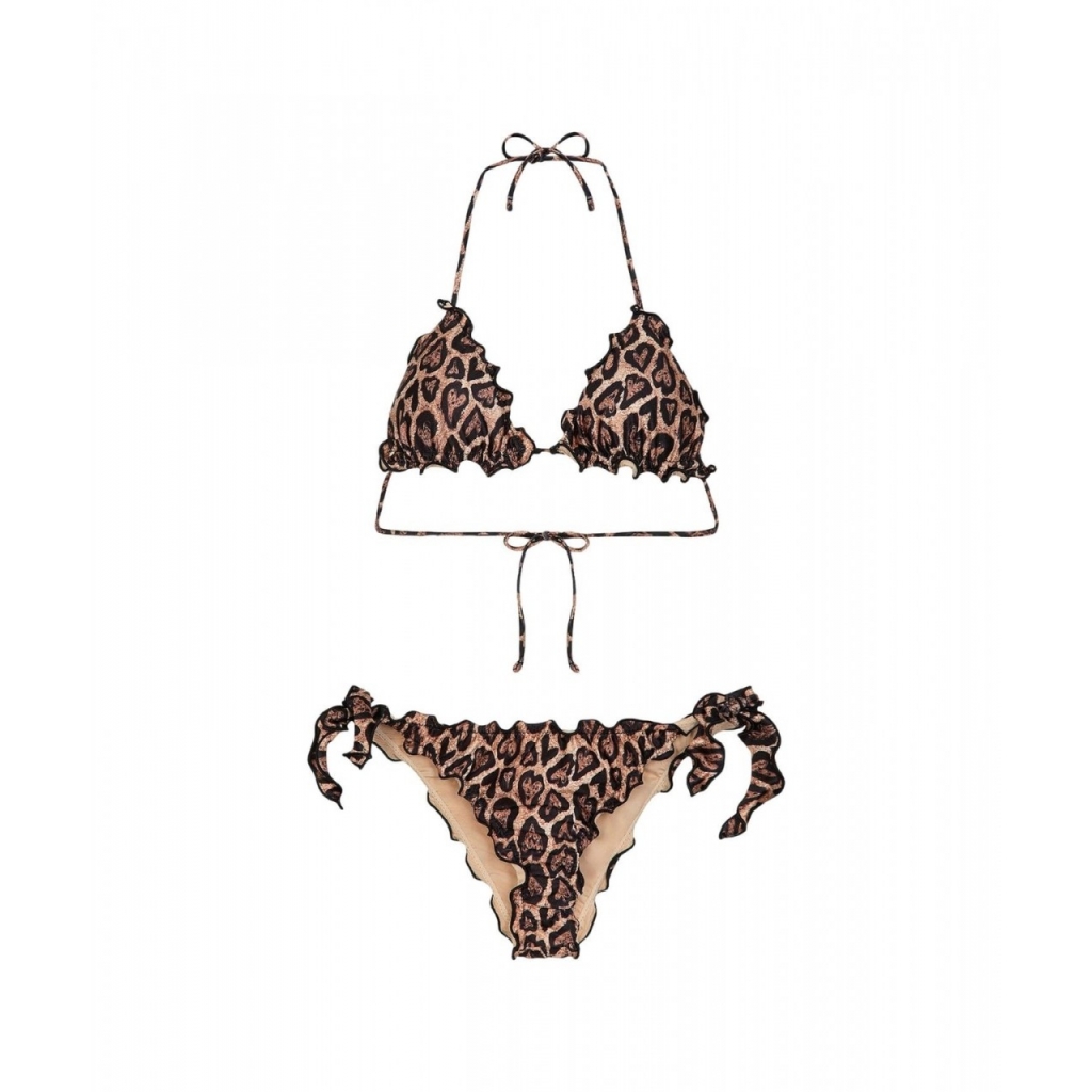 Bikini mit Animalprint Braun