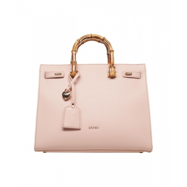 Borsa a mano con Charm rosa antico