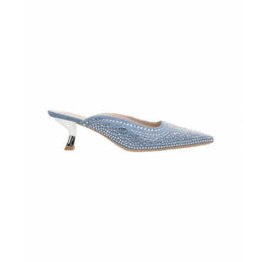 Sabot con strass Gemy blu