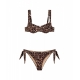 Bikini con stampa animalier marrone