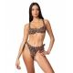 Bikini con stampa animalier marrone