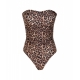 Costume intero in stampa animalier marrone