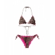 Bikini con stampa animalier marrone