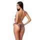 Bikini con stampa animalier marrone