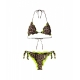 Bikini con stampa animalier marrone