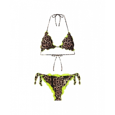 Bikini con stampa animalier marrone