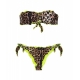 Bikini con stampa animalier marrone